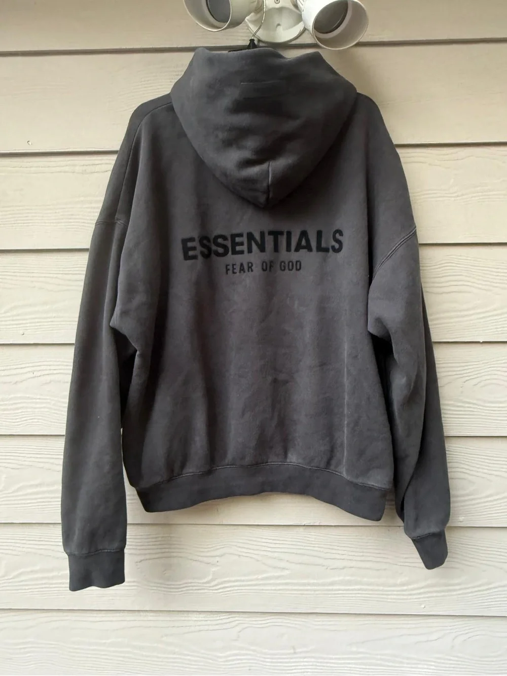 Fear of God Essentials Logo-Flocked Cotton-Blend Jersey Hooded Sweatshirt